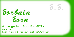 borbala born business card
